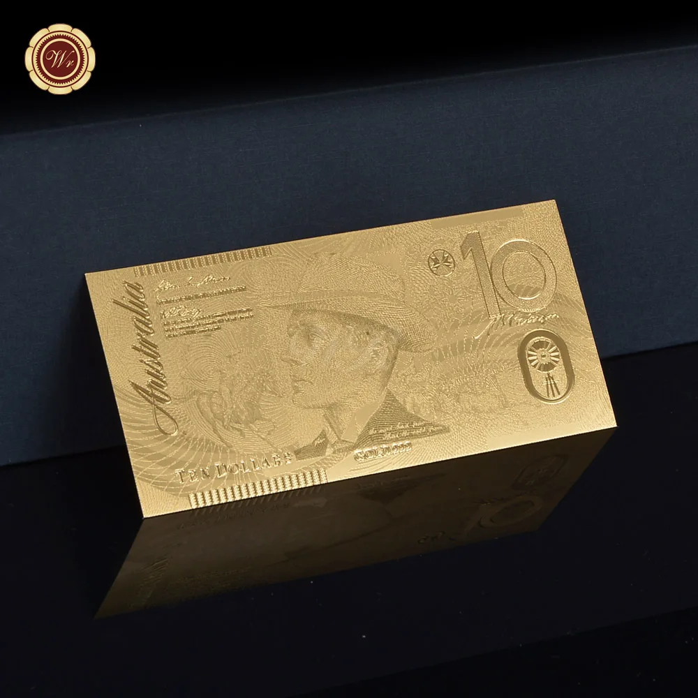 Золотые подарки и Ремесла Австралия 10 долларов Резные 24 карата золотые банкноты