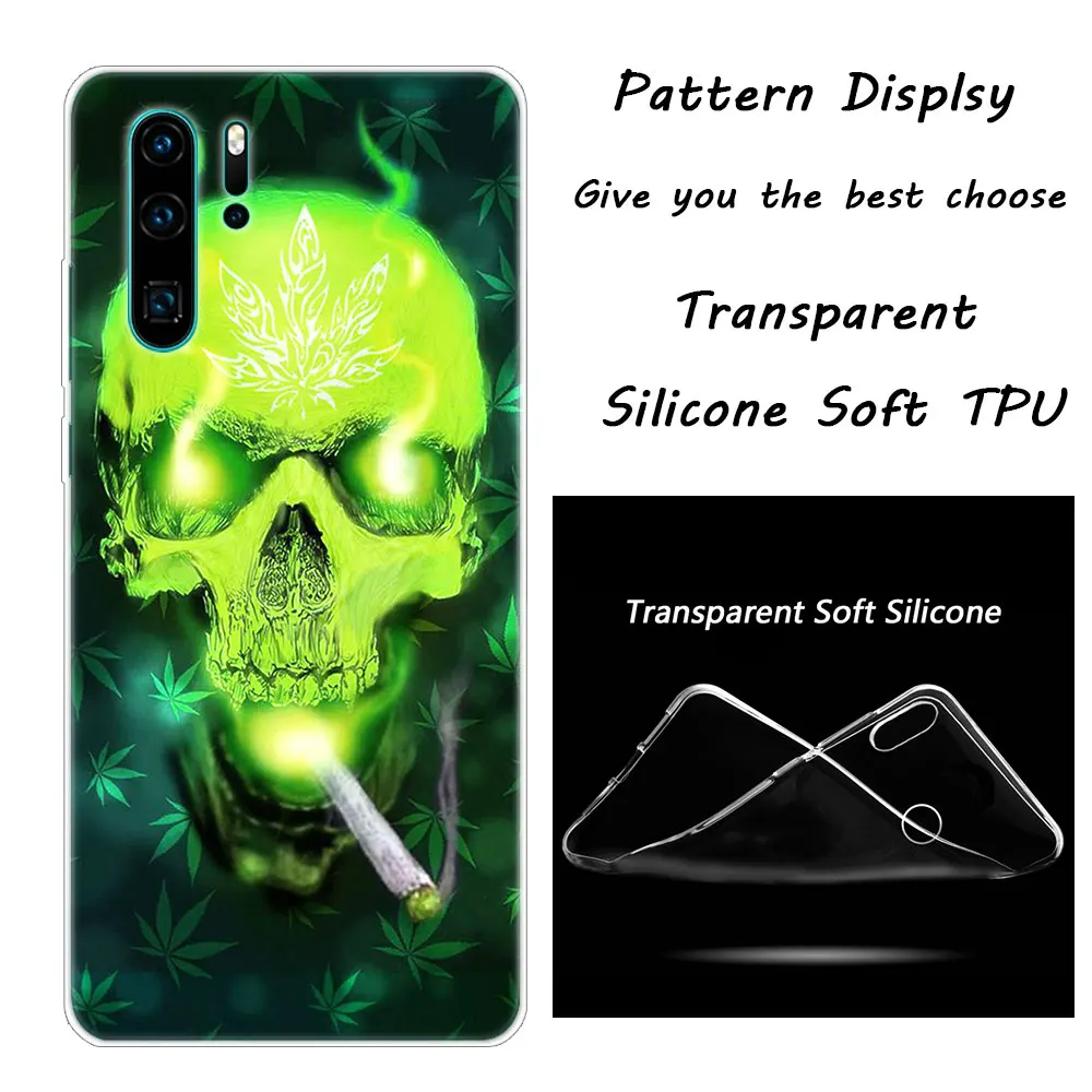 Abstractionism Art high weed Luxury Silicone Phone Case for Huawei P30 P20 Pro P10 P9 P8 Lite P Smart Z Plus NOVA 3 3i