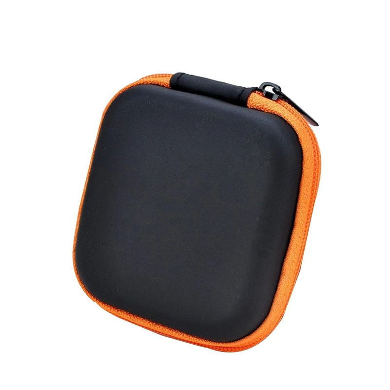 DOITOP Mini Zipper Hard Headphone Case PU Leather Earphone Storage Bag Protective USB Cable Organizer For Portable Earbuds box