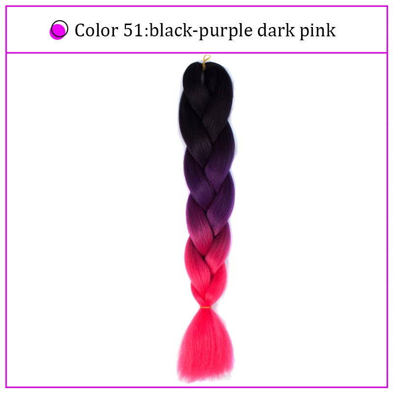 Yiyaobess Synthetic Ombre Braiding Hair Crochet Jumbo Braids Hair Extension 100g 24inch Black African Braids Pigtail Hair - Цвет: #130