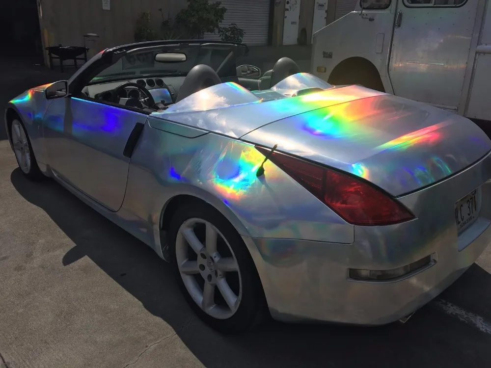 Лазерная голографическая Хромовая виниловая пленка Sunice цветная для кузова