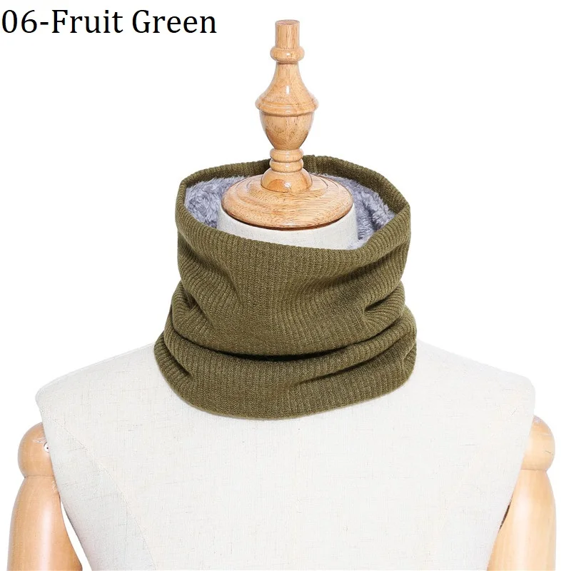 Fruit Green Новинка, шерстяной Теплый зимний шарф для мужчин и женщин, вязаный шарф с кольцом, шарф, шарф унисекс, кашемировый шарф, флисовые шарфы для женщин - Цвет: Fruit Green