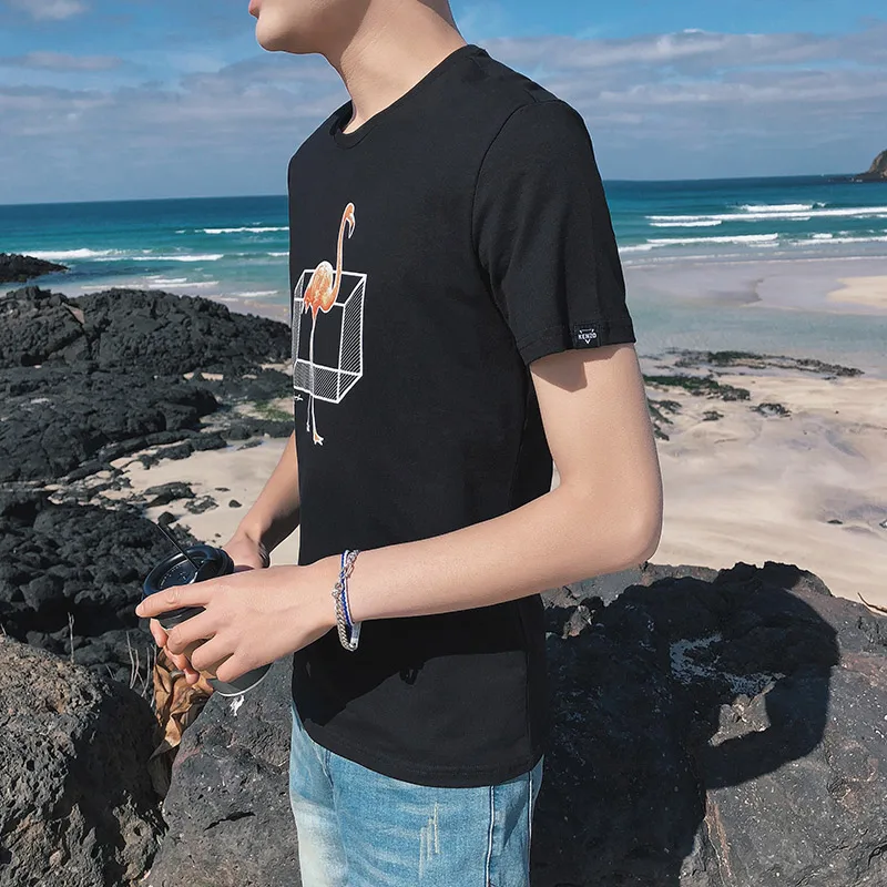 Летняя мужская футболка с круглым вырезом и рисунком животных размеры от M до 4xl |