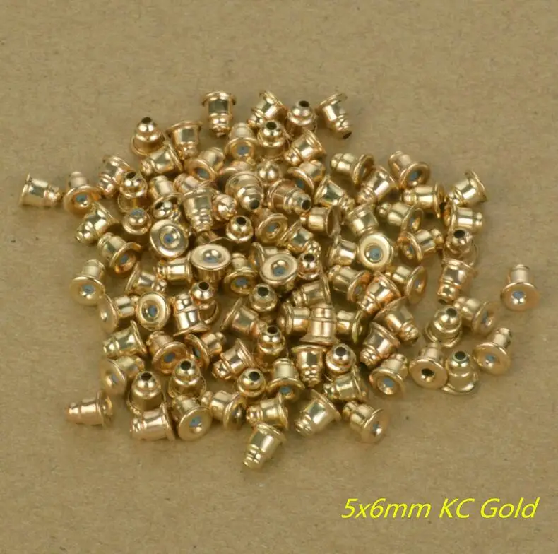 zde 5x6mm Kc gold 100 шт. серьги шпильки установка пустой базы лоток w/Пуля Назад стопор головы шпильки иглы столбы склеивания колодки ювелирных изделий bijoux - Цвет: zde 5x6mm Kc gold