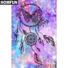 Алмазная живопись HOMFUN A01014, полноразмернаякруглая 5D Вышивка перья мечты, вышивка крестиком, домашний декор, подарок