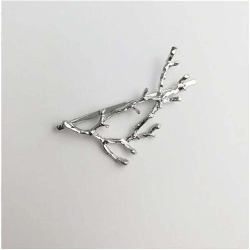 Золотая Серебряная ветка дерева дизайн шпильки для волос bijoux de tete femme cheveux для женщин девочек украшение для волос аксессуар