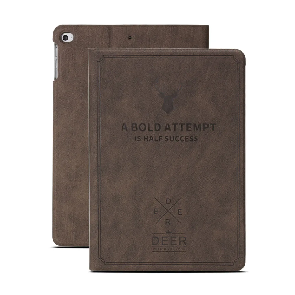 Корпус нового для Apple iPad Air 1 2013 выпуска крышку A1474 A1475 A1476 PU высокого качества кожи оленя Смарт сна просыпаюсь PU shell - Цвет: Offee