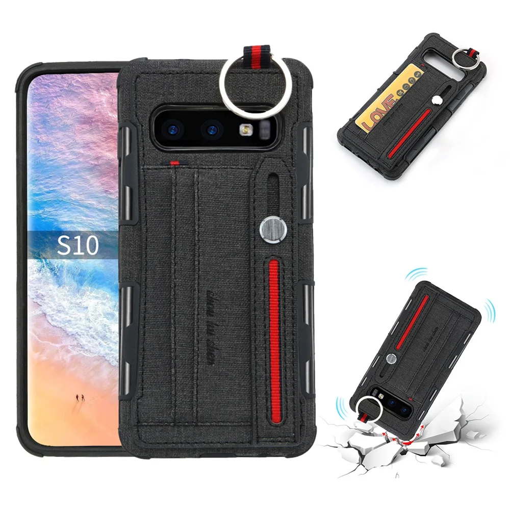 Yeuzoe Wallet Card Slot Case For Sumsang galaxy S10 Plus + Luxury Hand Lanyard Cover Samsung Galaxy S10e funda | Мобильные телефоны