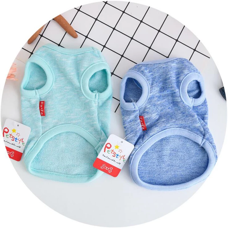 PETSTYLE хлопка в полоску с принтом собаки жилет Мультфильм весна Собака футболки