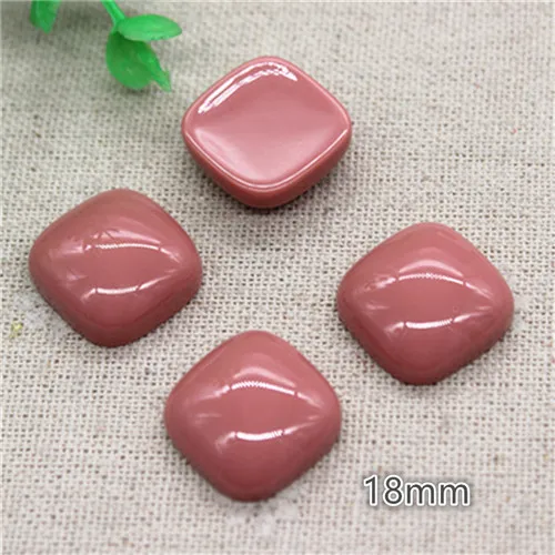 pink 20pcs 20 шт. 18 мм милые круглые/квадратные/Ротанговые шарики из смолы в Корейском стиле, кабошон, аксессуары для рукоделия, украшение для волос, скрапбукинг - Цвет: pink 20pcs