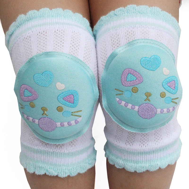 

New Design Baby Kneepad Cotton Soft And Comfortable Children Knee Pads Doll Learn To Walk Best Protection Cute Cartoon Smile Cat
