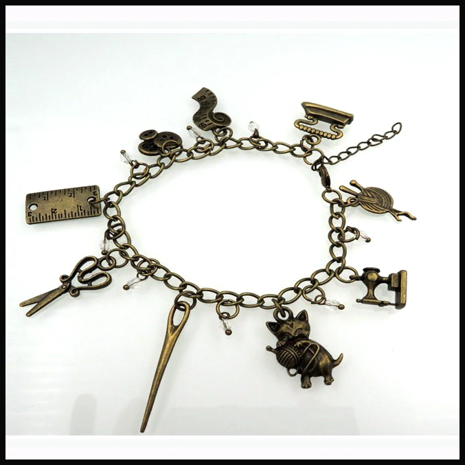 Розничная продажа канализационные подарок Tailor браслет люблю шить иглы железа