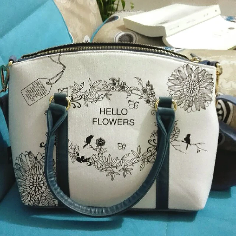 

Flower Princess Canvas Large Tote Shoulder Crossbody Bags Women Handbags Ladies Hand Bags Bolsa Feminina Bolsos Mujer Tassen