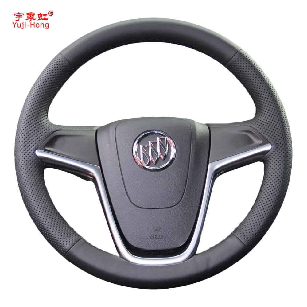 

Yuji-Hong Top Layer Genuine Cow Leather Car Steering Wheel Covers Case for BUICK Excelle XT GT Encore Hand-stitched Cover