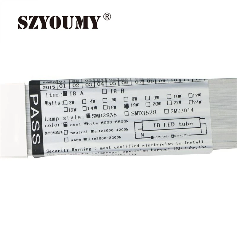 25 шт. светодиодные трубсветильник SMD 2835 T8 5 Вт 0 3 м 10 6 14 9 36 2 4 85 265 Светодиодный|tube wall