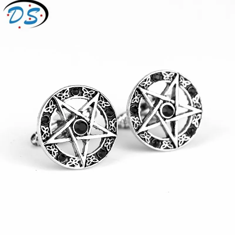 

10 пара/лот сапоги для косплея Темный дворецкий Запонки кнопки пентаграмма с пентаграммой Для мужчин запонок с украшением в виде кристаллов ...