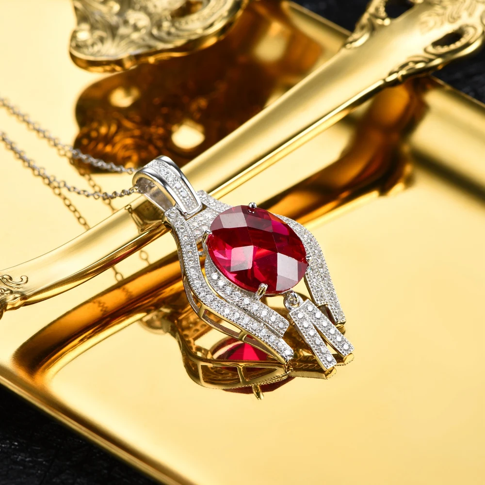 Женская подвеска с красным камнем L & zuan белое золото 7 98ct цепочкой из