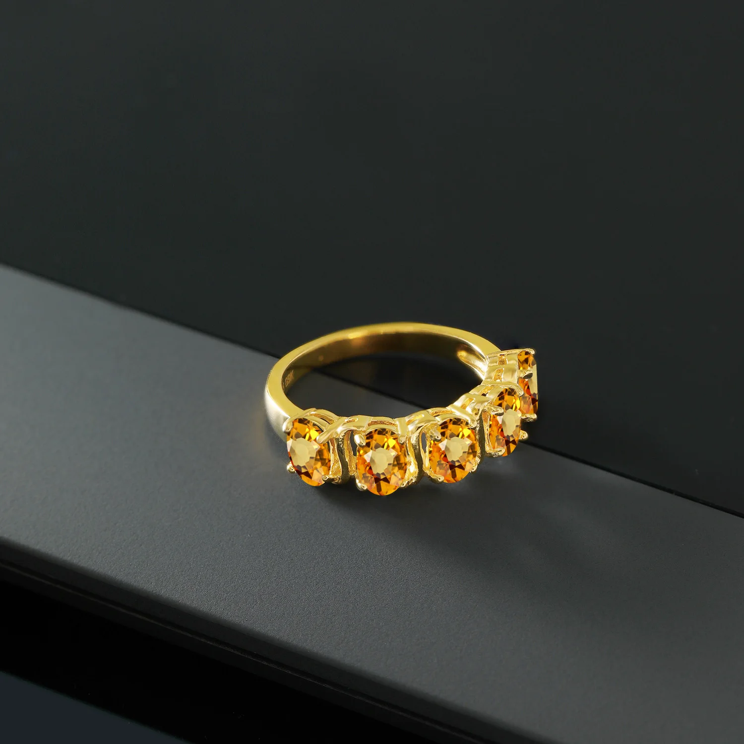 GemStoneKing 2.75Ct Овальный натуральный желтый сапфир 18K позолоченный серебряный