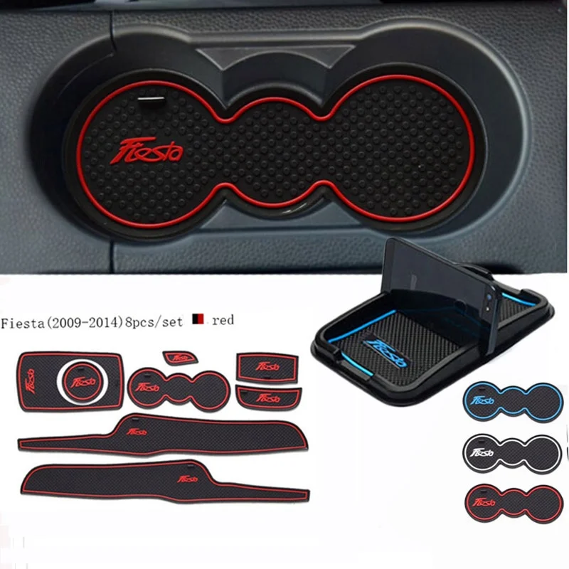 Для Ford Fiesta 2009- автомобильные аксессуары 3D резиновый коврик для интерьера, коврик для двери, автомобильный держатель для телефона, автомобильный стиль