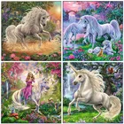 5D алмазная живопись Единорог узор полная круглая вышивка своими руками животные Украшение Дома Мозаика Хрустальная вышивка крестиком ручная работа