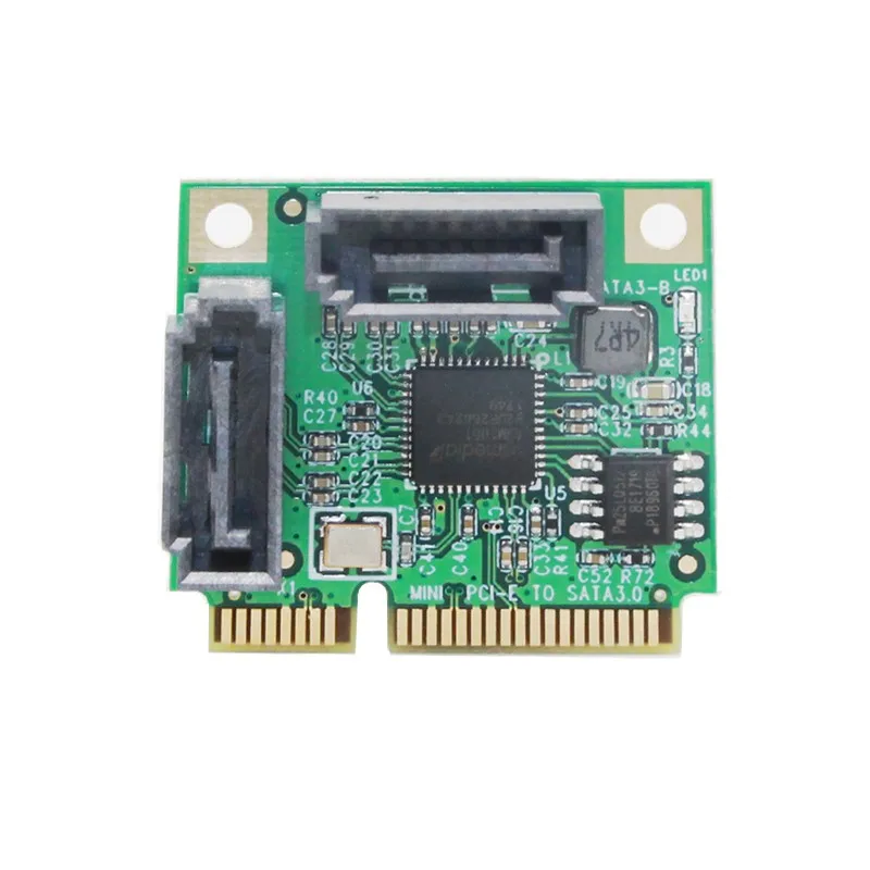 Карта контроллера Mini PCI Express SATAIII 3 0 6 Гбит/с ASM1061 PCIE 2 порта SATA Расширительная карта