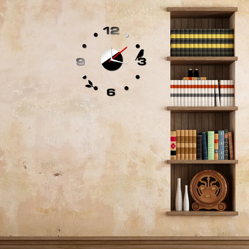 Настенные часы для дома, часы-наклейка, настенные часы Horloge 3D, сделай сам, акриловая Зеркальная Наклейка, украшение для дома, для гостиной, Кварцевая игла