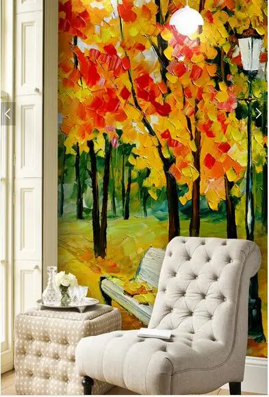 

Custom wallpaper for walls 3 d. Woods landscape painting for the living room bedroom TV backdrop waterproof papel de parede