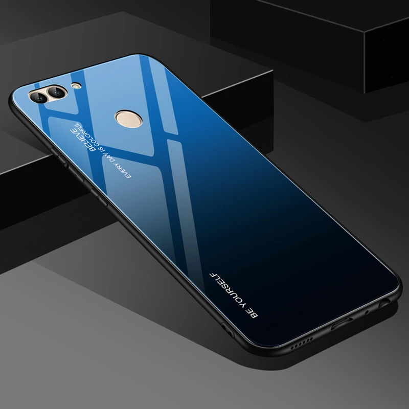 Градиентный чехол из закаленного стекла для huawei P Smart Plus P Smart Z чехол Роскошный мягкий PC задняя крышка для huawei P Smart Plus чехол s - Цвет: 07