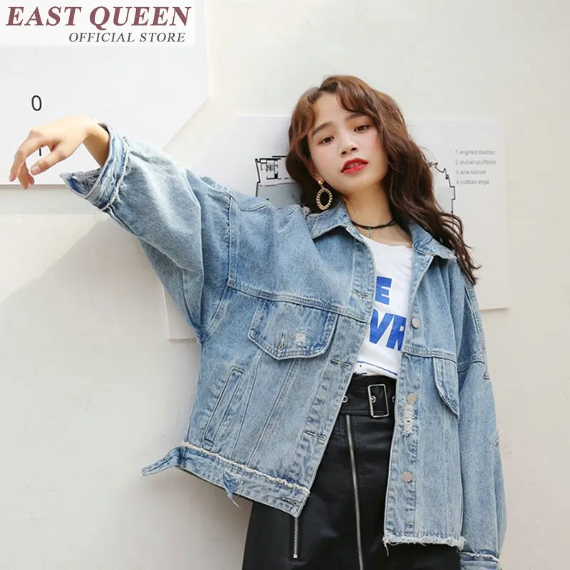 

Женская джинсовая куртка с длинным рукавом, однотонная однобортная куртка из денима в стиле Харадзюку для подростков, FF279 A, на лето, 2018