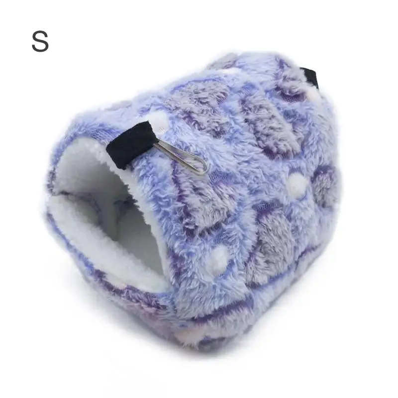 Purple Фланелевый кот клетка хомяк хлопок гнездо сахарный планер спальный мешок белка мини-Ежик теплый зимний утолщенный дом - Цвет: Purple
