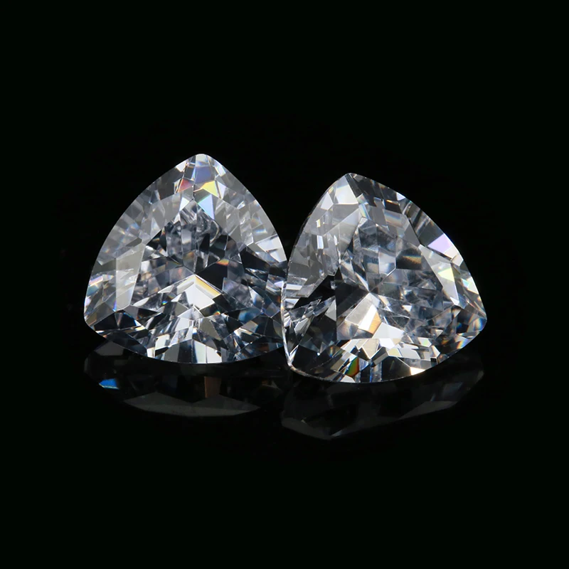 

5A white color trillion shape cubic zirconia loose stone from qianxianghui