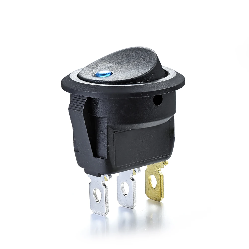 Высококачественный 3-контактный клавишный переключатель с синим светодиодным
