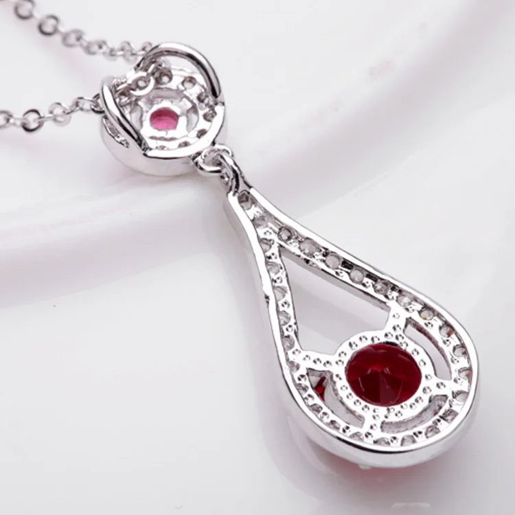 Женское ожерелье с подвеской из серебра 925 пробы синее зеленое красное подарок на