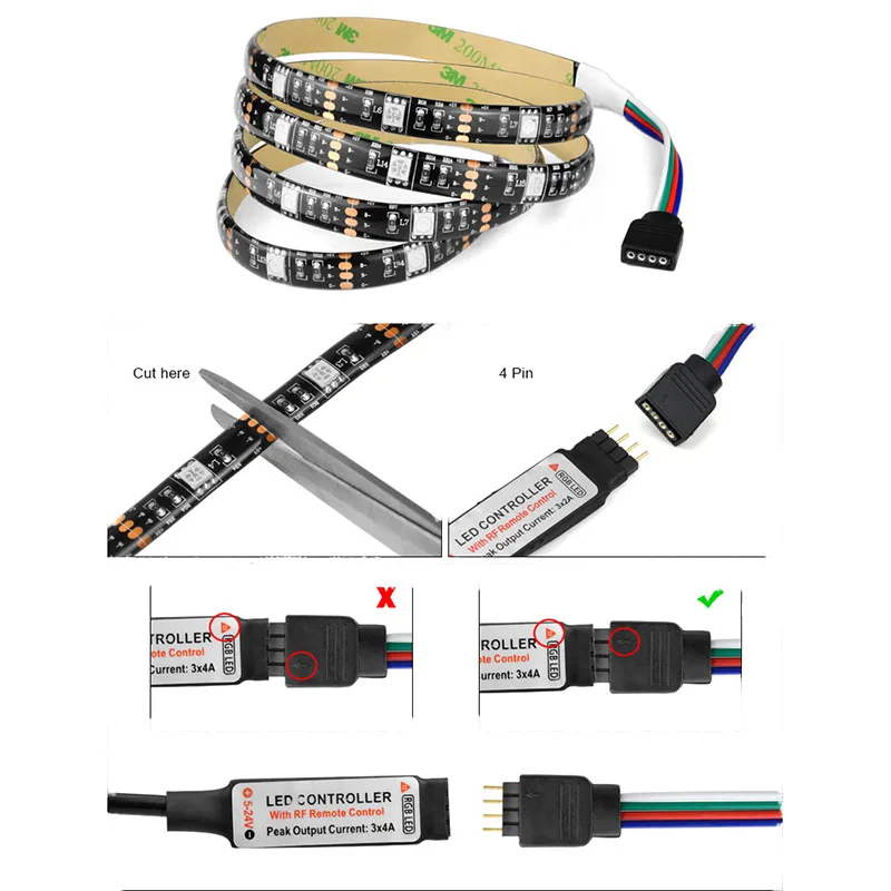 Светодиодные ленты для кухни 16 цветов USB RGB светодиодный SMD5050 30 светодиодный/м