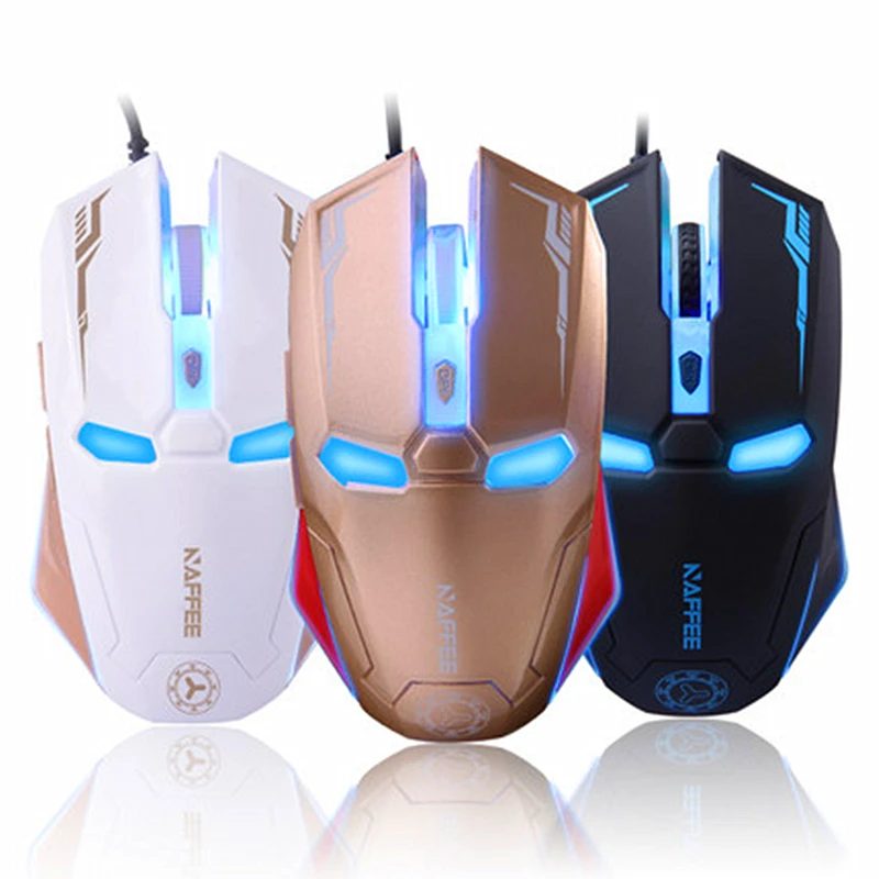 Game Mouse with 6 Keys Blue Optical Laser Wired Computer Mouse USB Computer Game Mouse