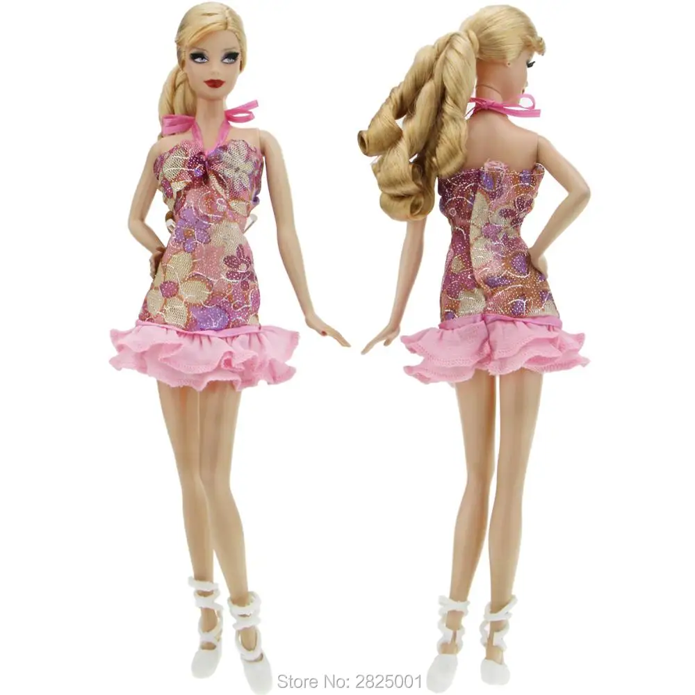 2 предмета = 1 мини платье на подтяжках розовый цветочный узор свадебное + Балетная