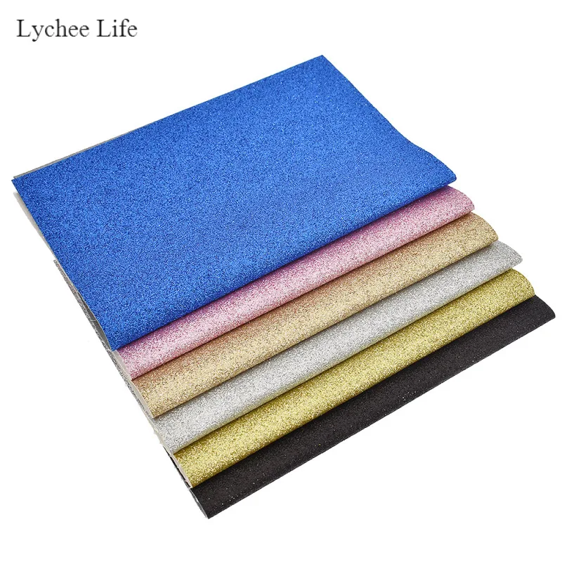 Lychee Life A4 блестящая синтетическая кожа ручной работы мягкая ткань для