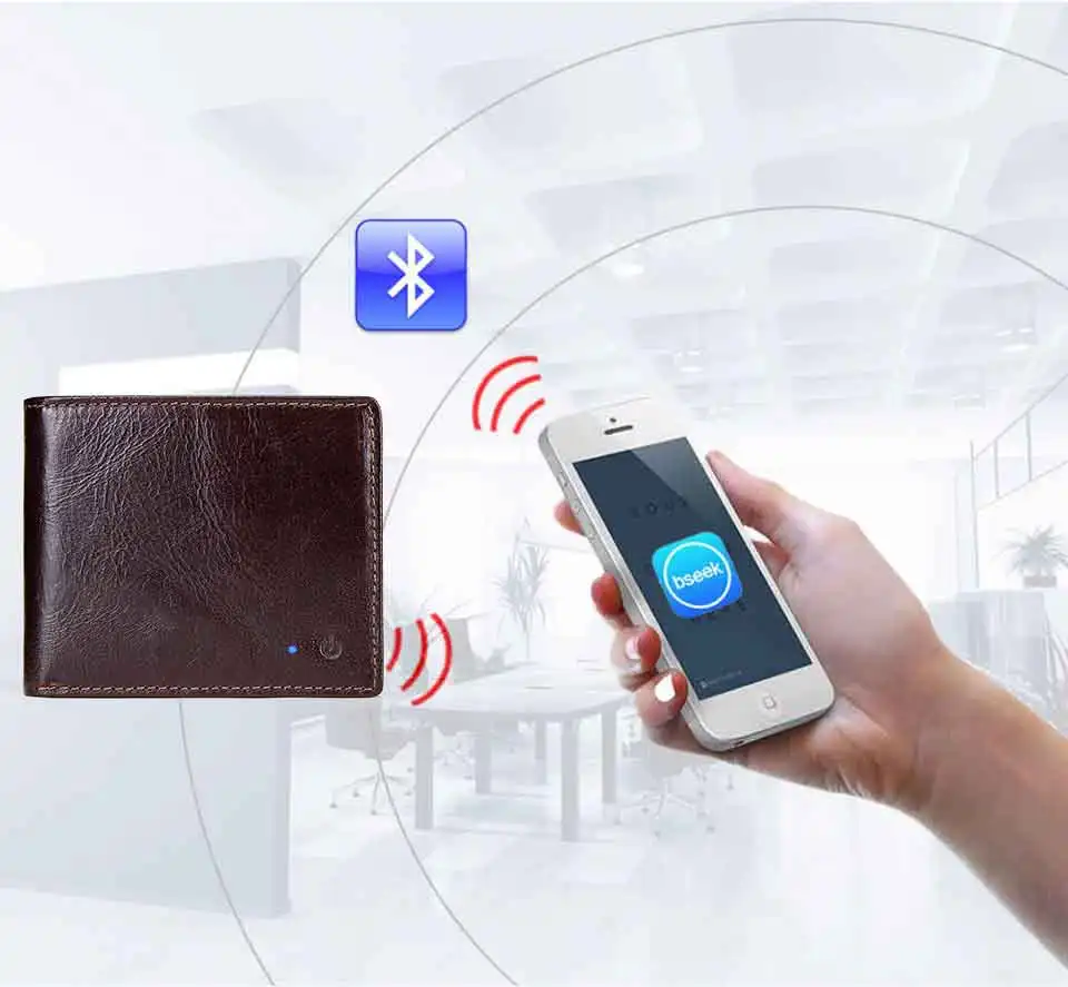 Мужской Умный кошелек из натуральной кожи с Bluetooth предотвращает потерю и кражу мужской кошелек костюм для IOS Android сумка для денег