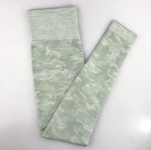 Green Камуфляжные бесшовные леггинсы с высокой талией, женские спортивные штаны для фитнеса, бега, тренировок, тренировок, штаны для танцев и йоги, энергетическая спортивная одежда - Цвет: Green