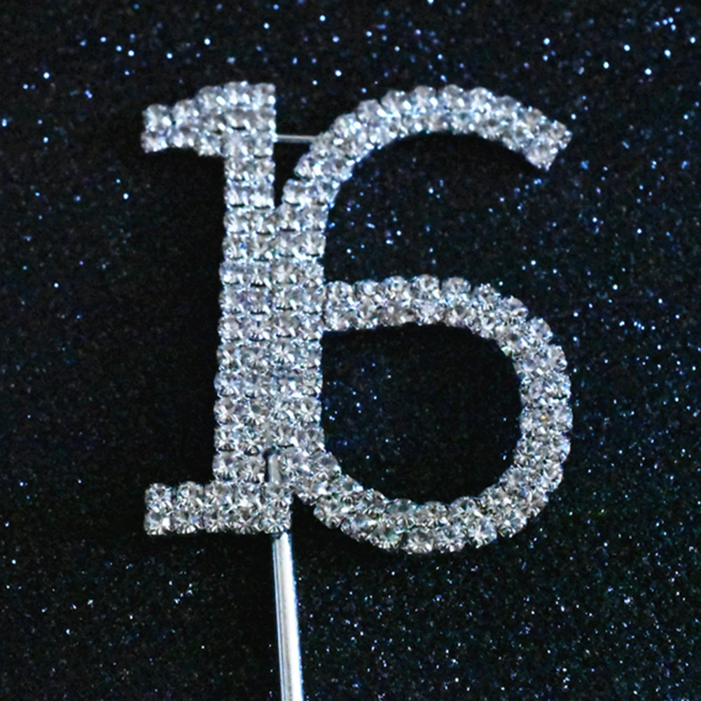 Сладкий 16 торт Топпер блестящие Кристалл Стразы 16Th день рождения или украшение