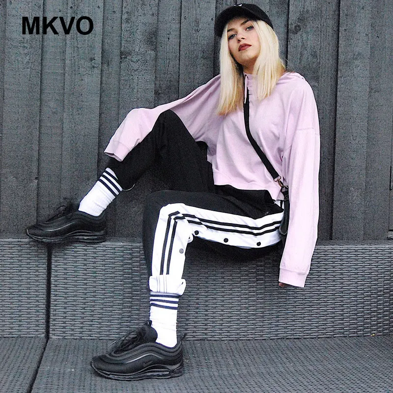 Уличная мода для женщин с боковой застежкой на пуговицах повседневные широкие