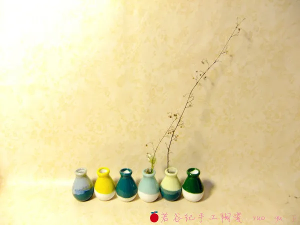 Original jingdezhen ceramics by hand/coarse pottery of primitive simplicity wind mini flowers inserted|ceramic flower knob|flower girl head