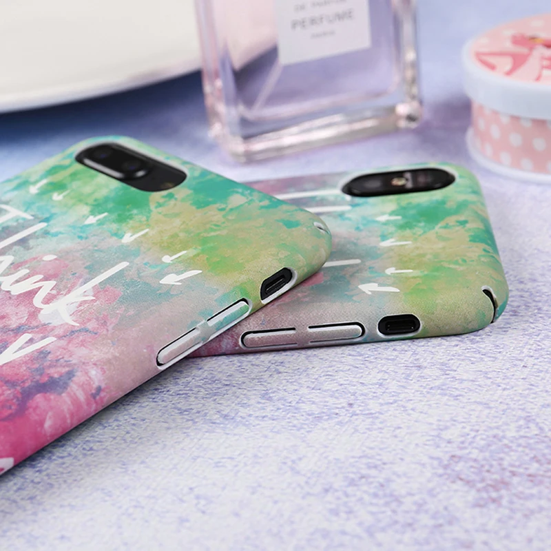 Kisstop Blue Phone Case For iPhone 6 6s White Plum blossom Painted Fundas Cover 7 8 Plus Back Capa X |