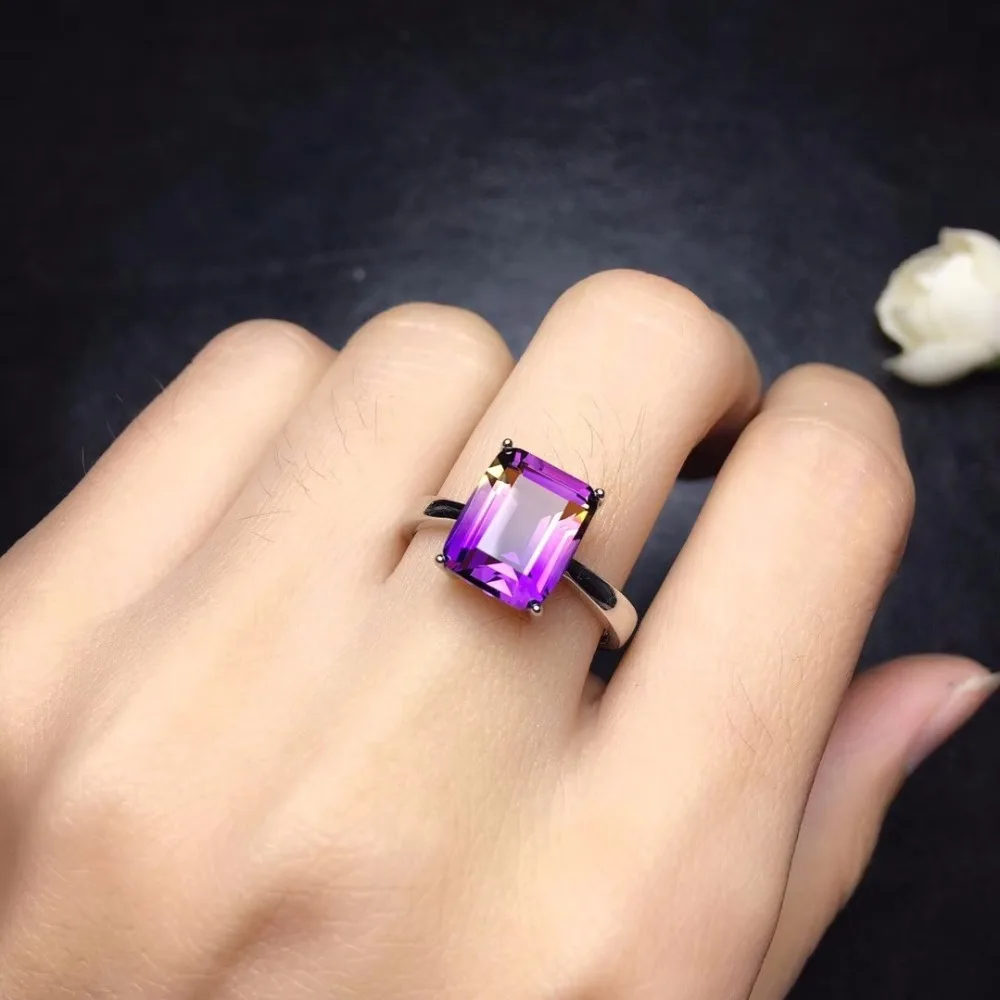 Суперкрасивое женское кольцо с натуральным аметистом серебро 925 пробы новая