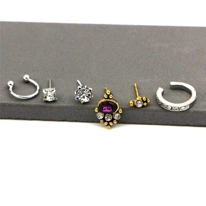 Женские винтажные серьги-клипсы зажимные Серьги серебряного цвета в стиле панк