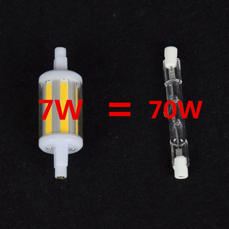 Новый cob r7s led 118 мм регулируемой яркости j78 j118 светодиодные лампы 78 теплый белый 7 Вт 14 вместо 70 140 галогенная