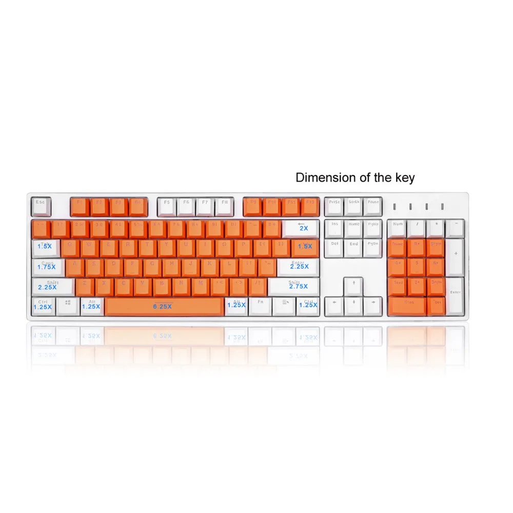 PBT двойной выстрел впрыска Keycaps Оранжевый Белый контрастный цвет механические