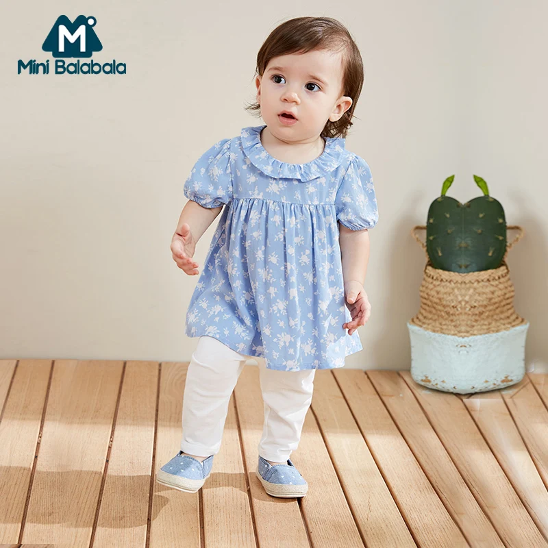 BalabalaChildren/Мини Одежда Комплект дышащей одежды для маленьких девочек 2019 г. Летняя
