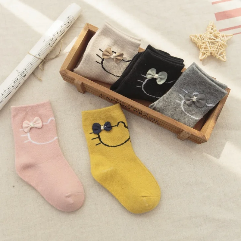 6123 Children's socks spring and autumn styles girls' pure cotton baby 1-3 5 7 9-12 years old |