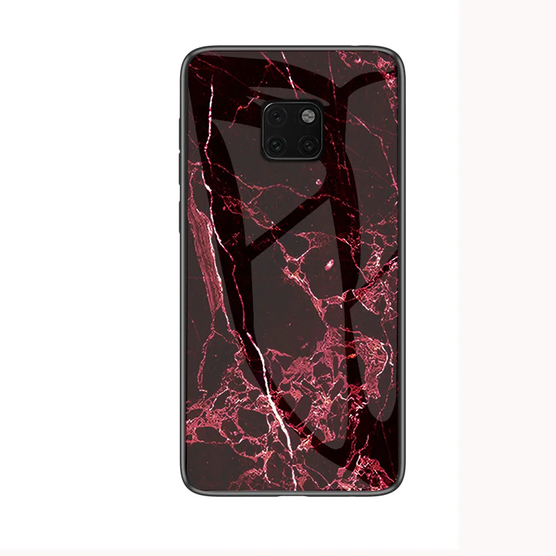 Marbled Tempered glass Luxury phone case For Huawei Mate 20 Pro P30 Y9 2019 silicon Cover X Case | Мобильные телефоны и